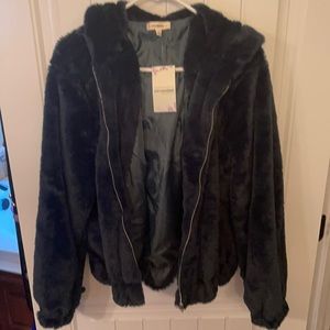 Hunter Green Fluffy Jacket